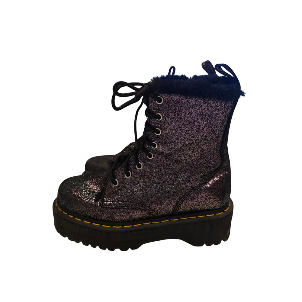 Dr. Martens Jadon FL womens 8 Shimmer Metallic Boots Purple Fuchsia Indie Sleaze